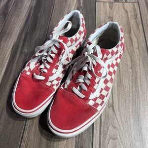 Red and White Checkered Sneakers